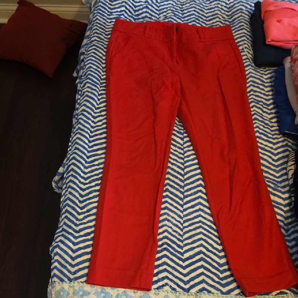 LOFT Red Ankle Pants